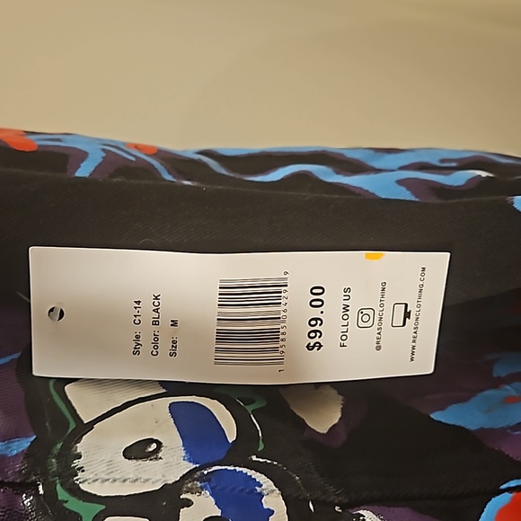 🆕 Reason Premium Denim Men's Medium Graffiti art jacket - Picture 6 of 7